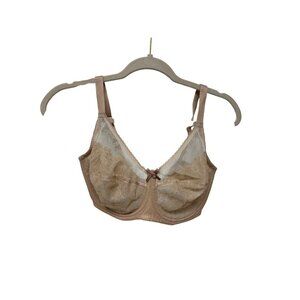 Wacoal Beige Retro Chic Full Figure Underwire Bra Women Size 34DDD 855186